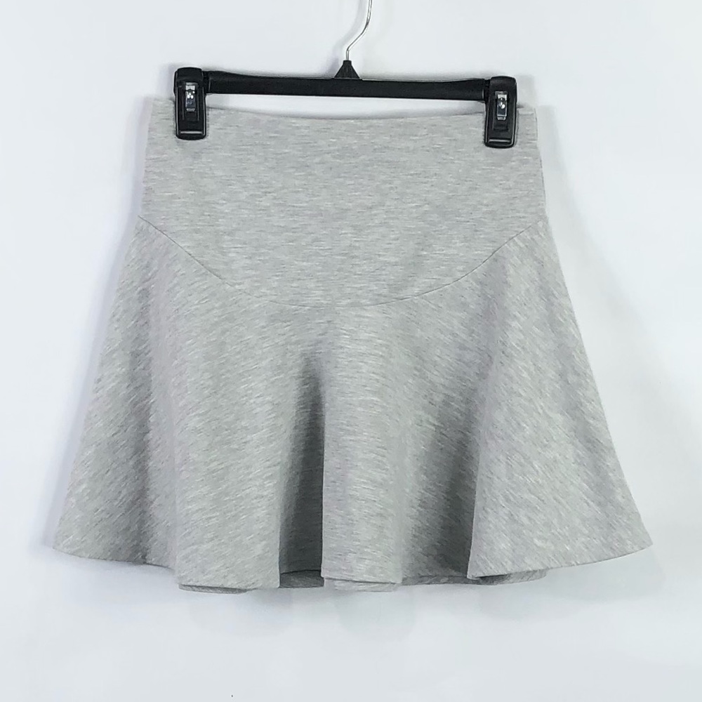 Silence & Noise Gray Pull On Jersey Mini Skirt